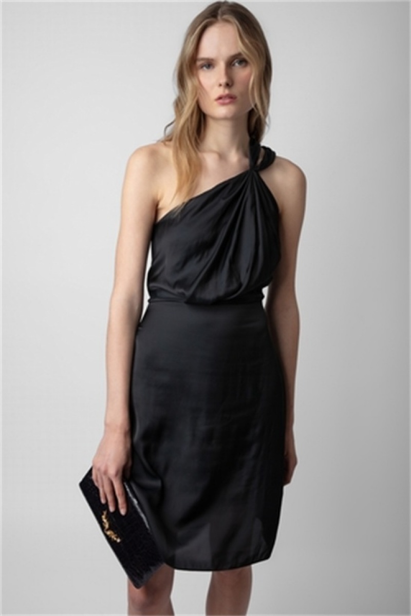 Zadig And Voltaire Razal Satin Dress Black | ZV-256369