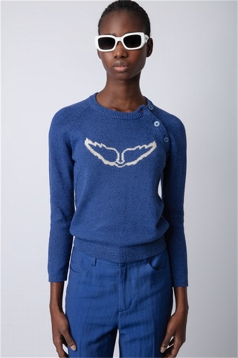 Zadig And Voltaire Regliss Wing Jumper Deep Sea | ZV-256422