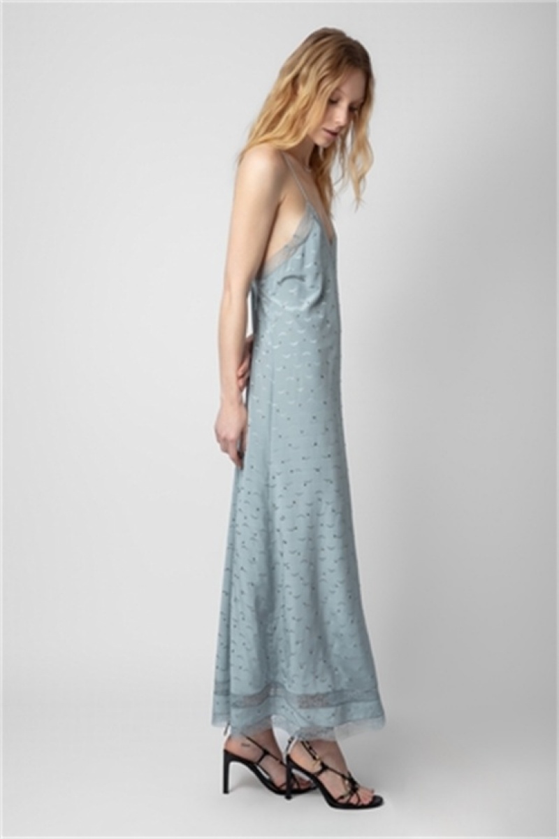 Zadig And Voltaire Reman Silk Dress Glacier | ZV-256395