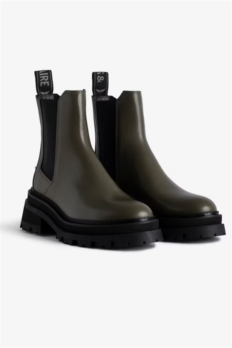 Zadig And Voltaire Ride Chelsea Boots Military | ZV-255657