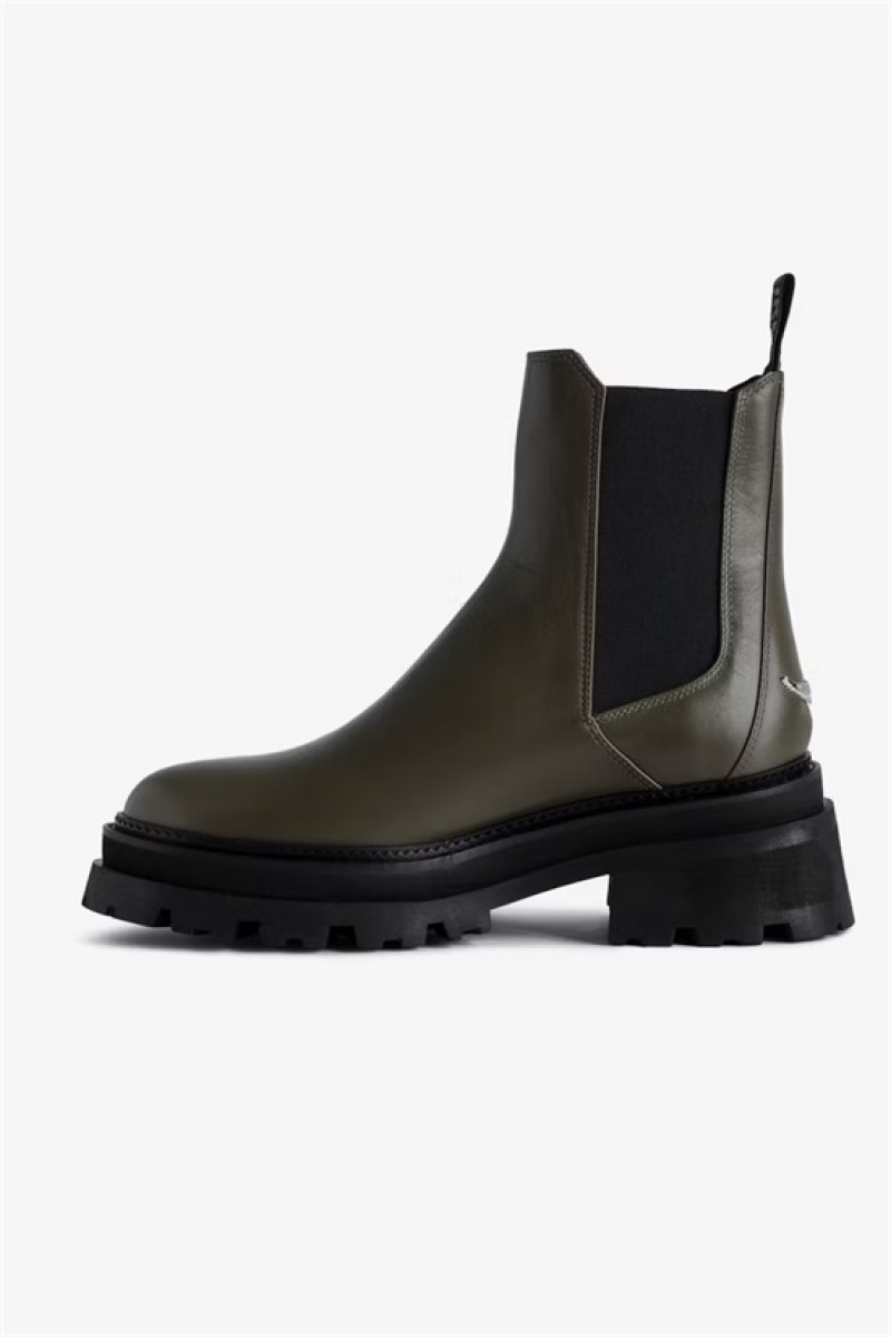 Zadig And Voltaire Ride Chelsea Boots Military | ZV-255657