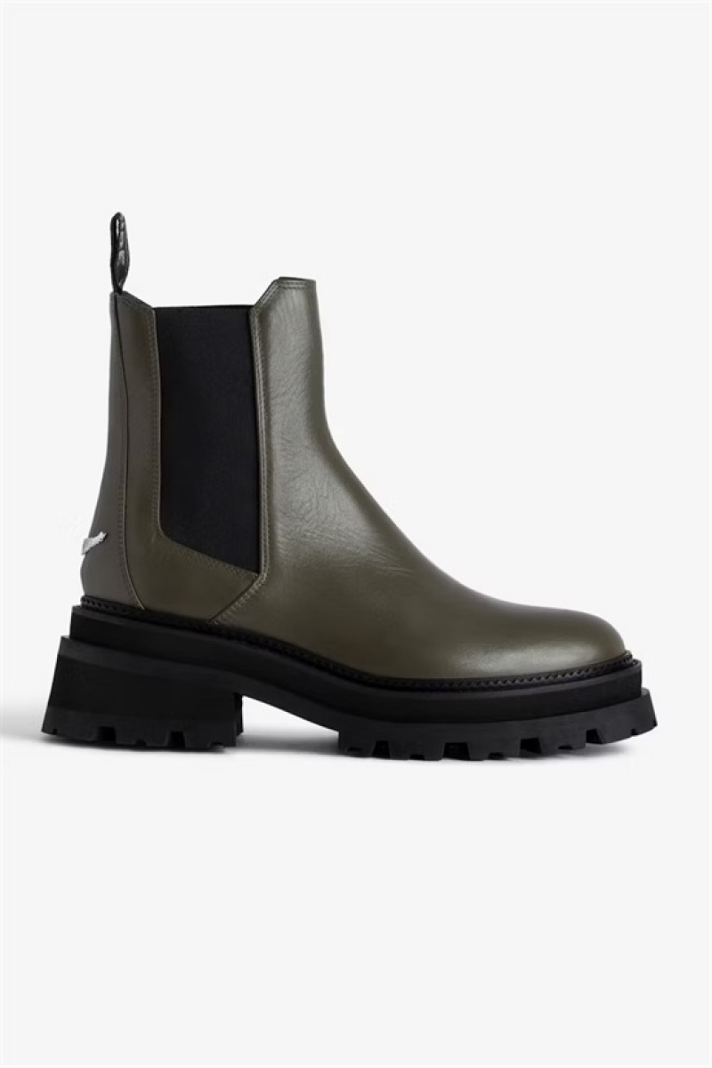 Zadig And Voltaire Ride Chelsea Boots Military | ZV-255657