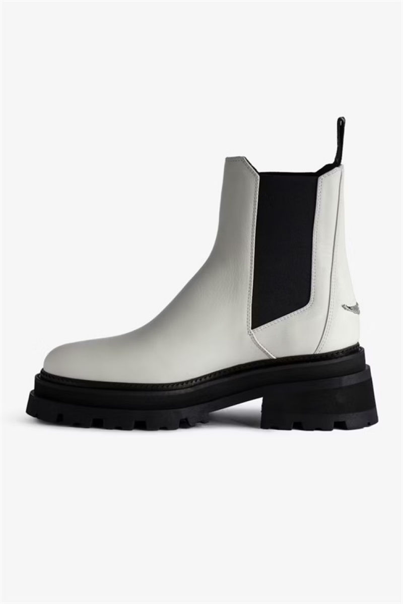 Zadig And Voltaire Ride Chelsea Boots White | ZV-255656