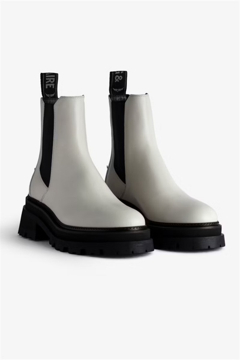 Zadig And Voltaire Ride Chelsea Boots White | ZV-255656