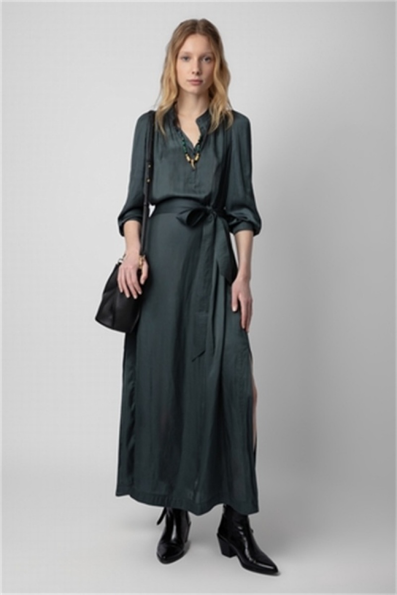 Zadig And Voltaire Ritchil Satin Dress Nori | ZV-256398