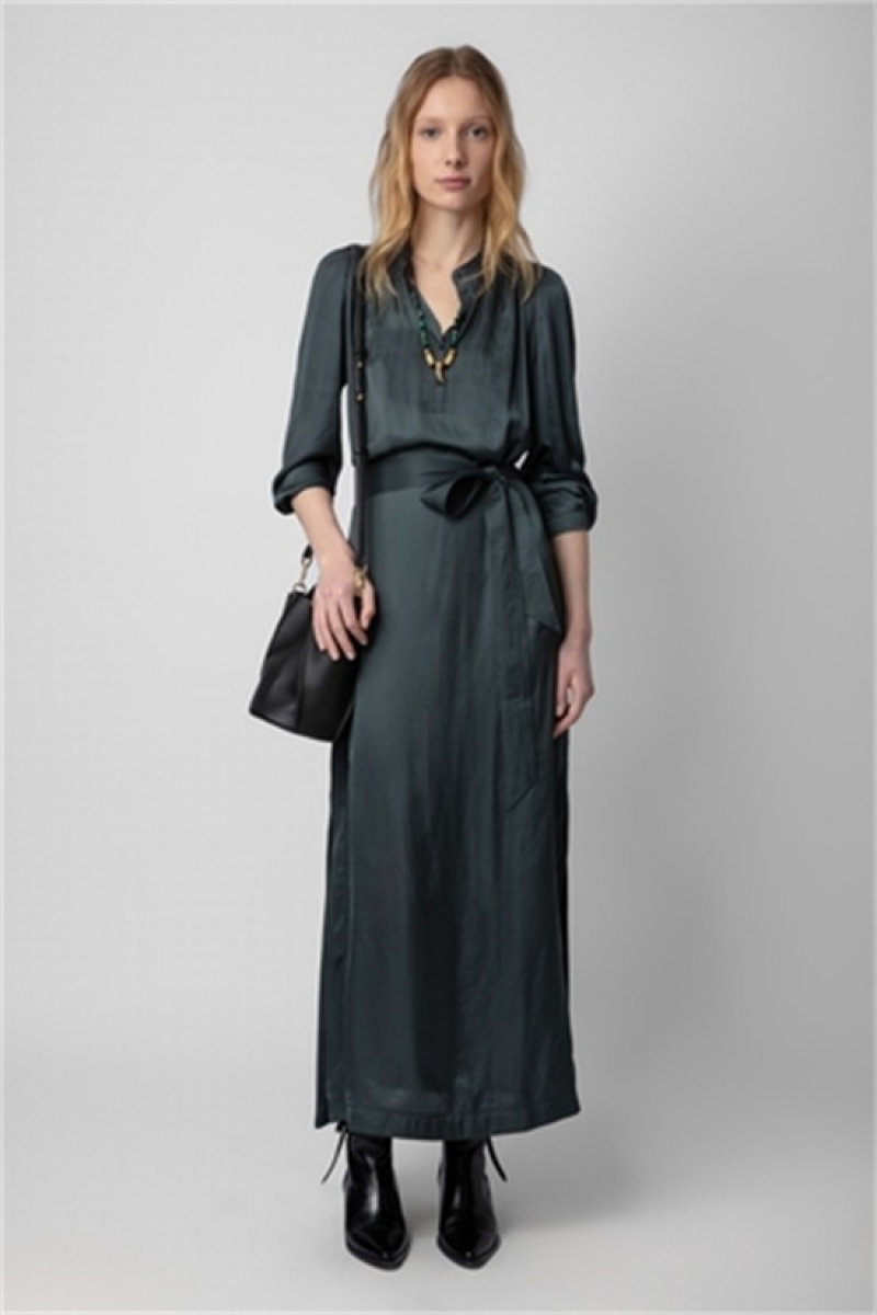 Zadig And Voltaire Ritchil Satin Dress Nori | ZV-256398