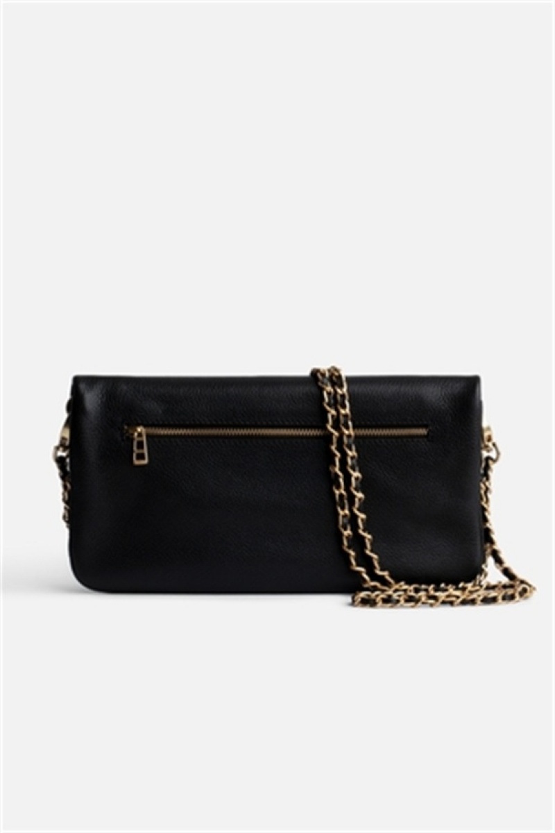 Zadig And Voltaire Rock Bag Black Gold | ZV-256167