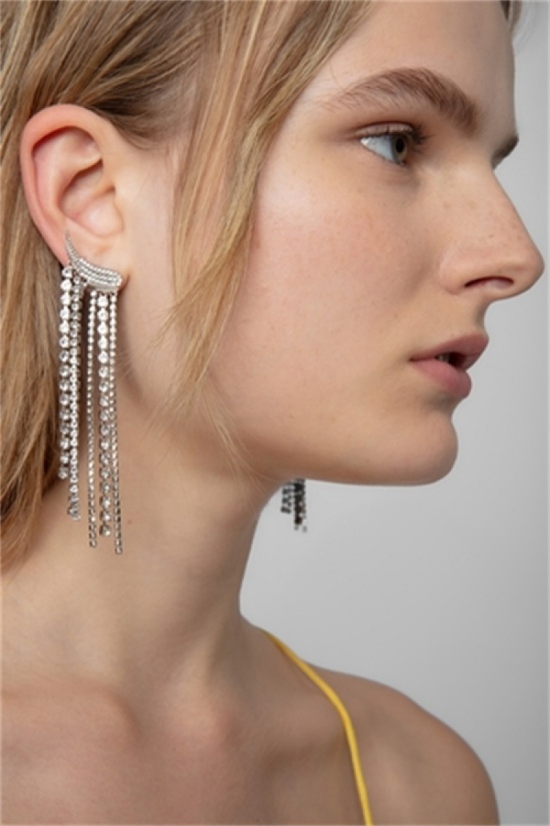 Zadig And Voltaire Rock Color Earring Shiny Silver | ZV-255856