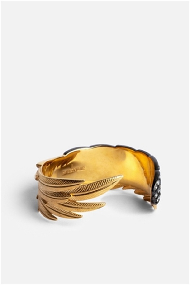 Zadig And Voltaire Rock Feather Bracelet Old Gold | ZV-255873