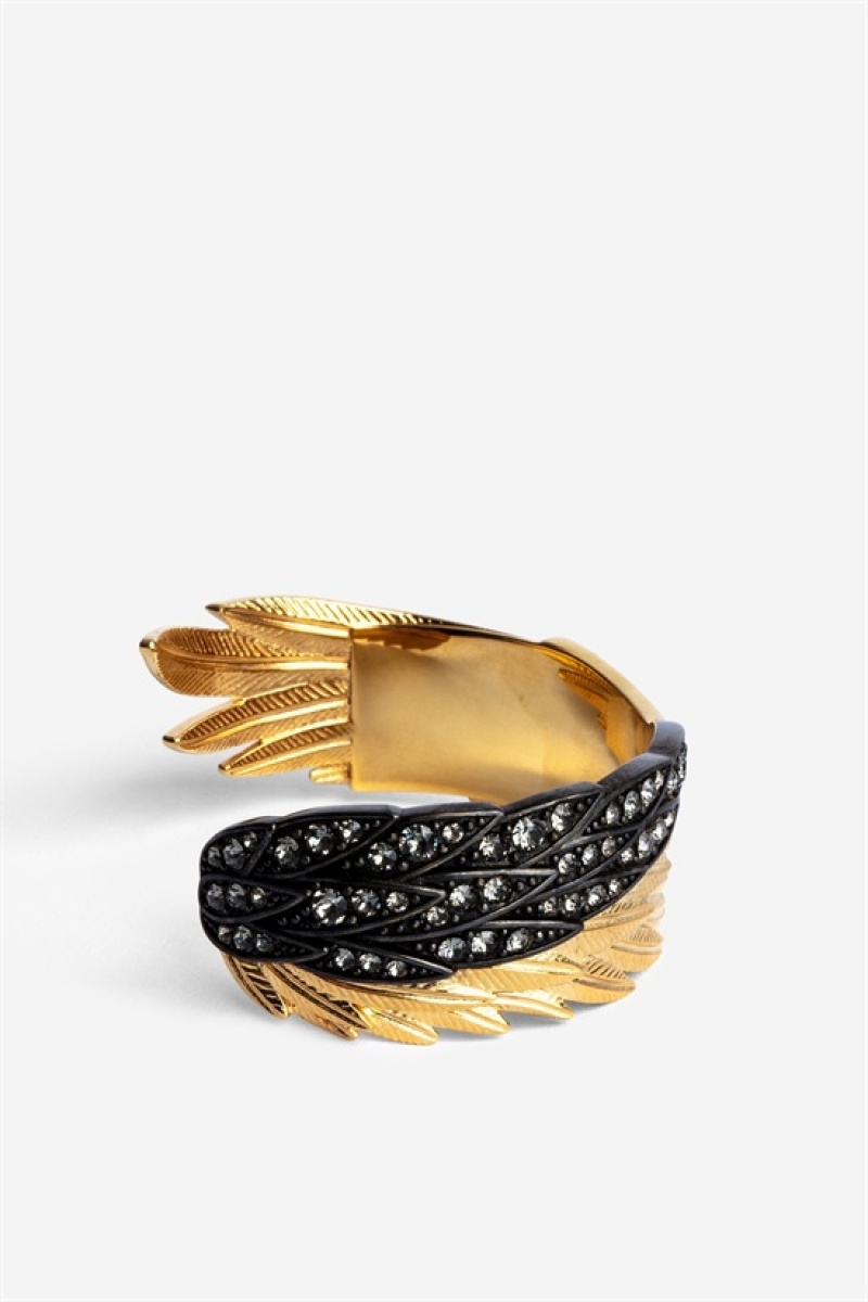 Zadig And Voltaire Rock Feather Bracelet Old Gold | ZV-255873