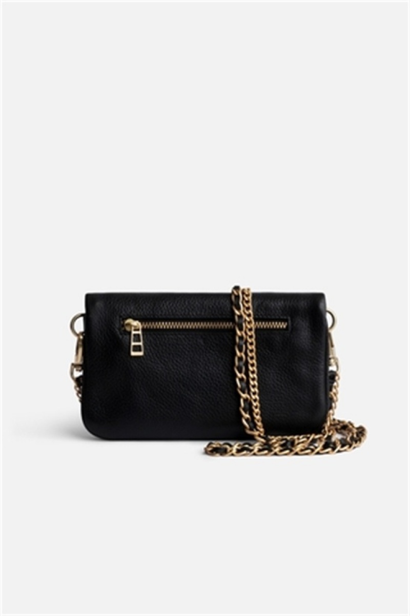 Zadig And Voltaire Rock Nano Bag Black Gold | ZV-256182