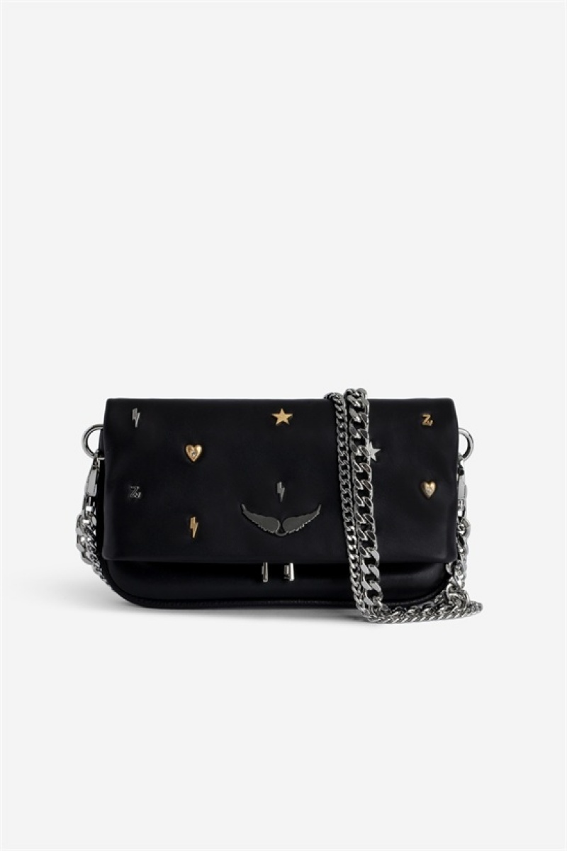 Zadig And Voltaire Rock Nano Lucky Charms Bag Black | ZV-256190