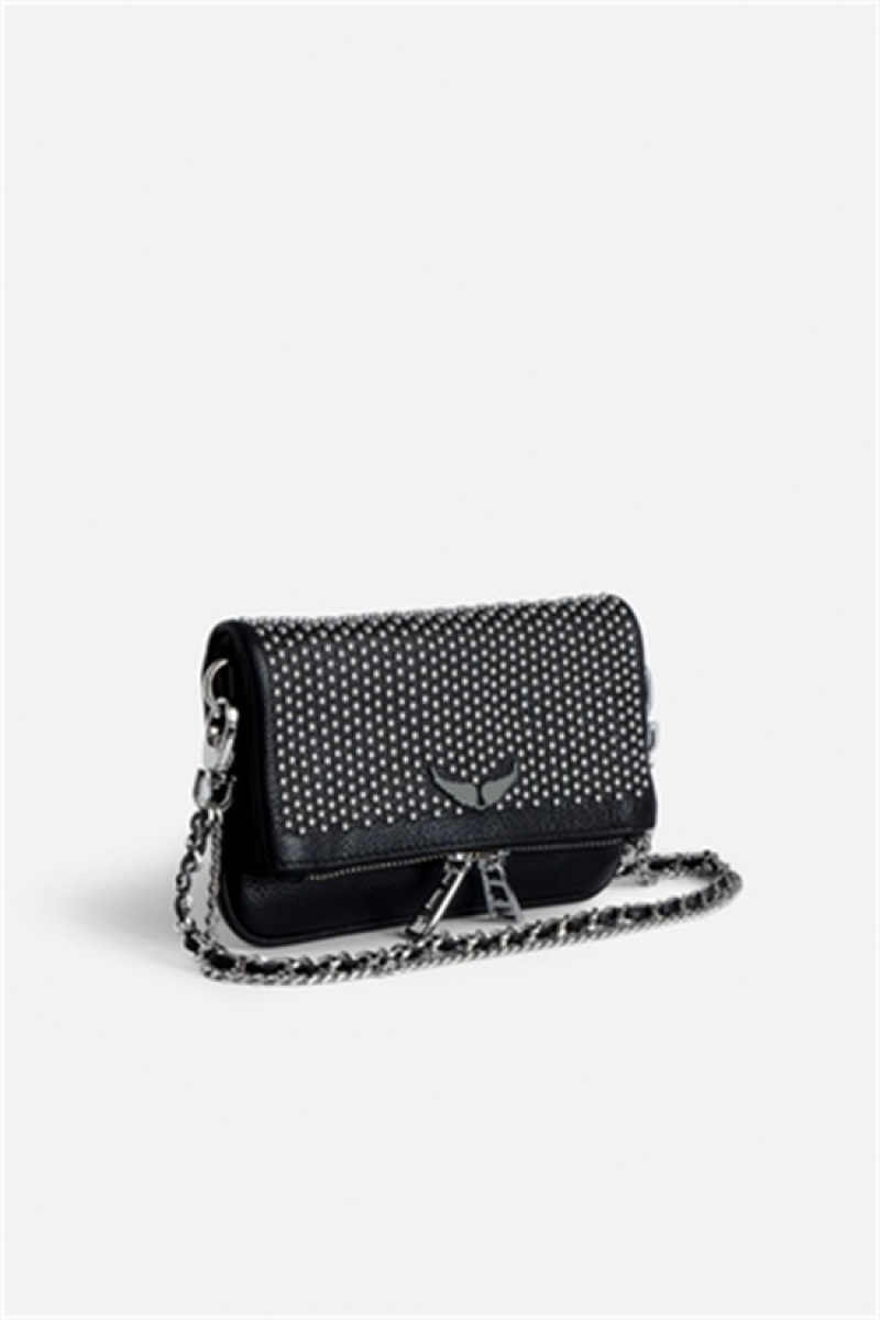 Zadig And Voltaire Rock Nano Plumetis Bag Black | ZV-256160