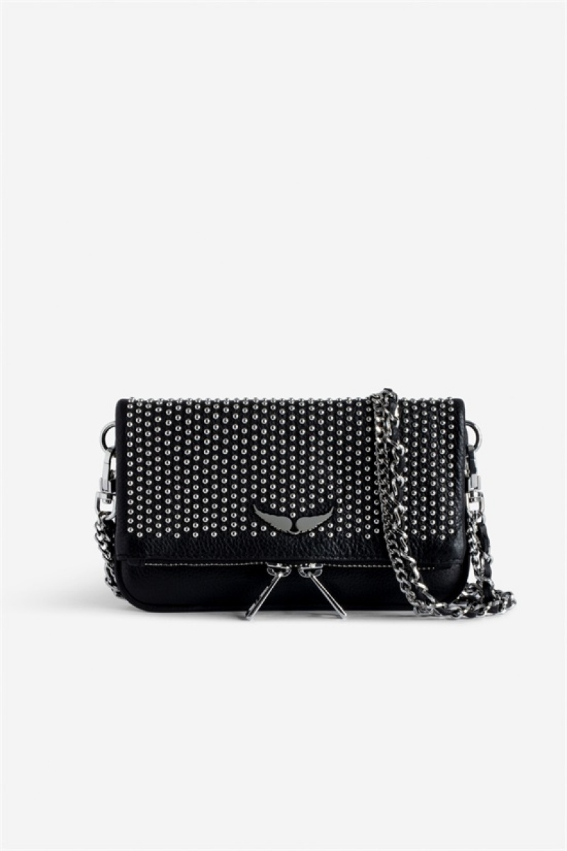 Zadig And Voltaire Rock Nano Plumetis Bag Black | ZV-255965