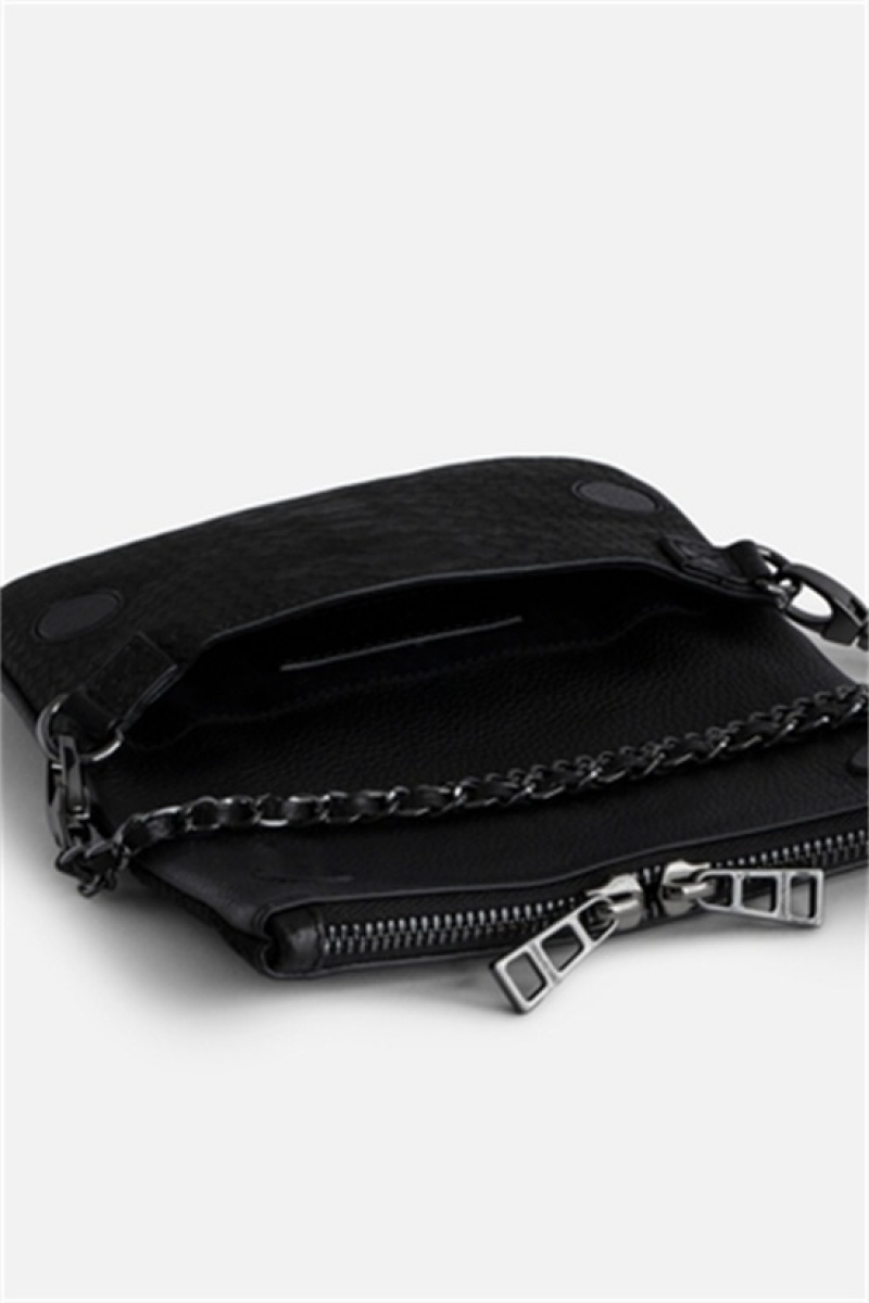 Zadig And Voltaire Rock Nano Soft Savage Bag Black | ZV-256154