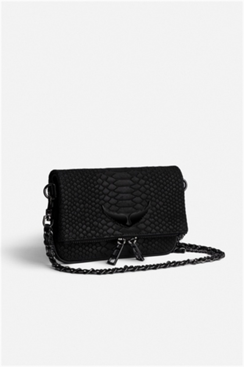 Zadig And Voltaire Rock Nano Soft Savage Bag Black | ZV-256154