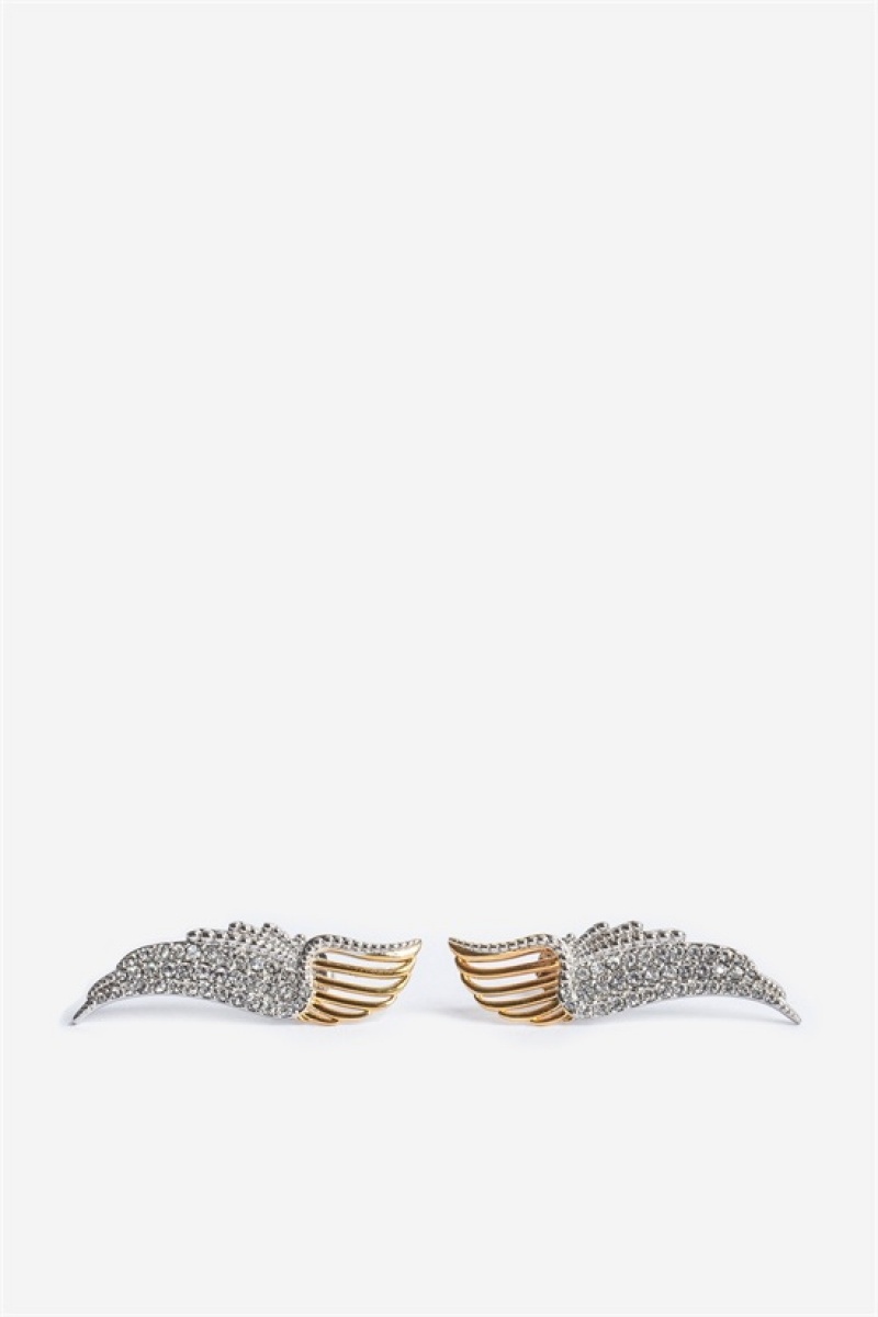 Zadig And Voltaire Rock Over Earrings Shiny Gold | ZV-255888