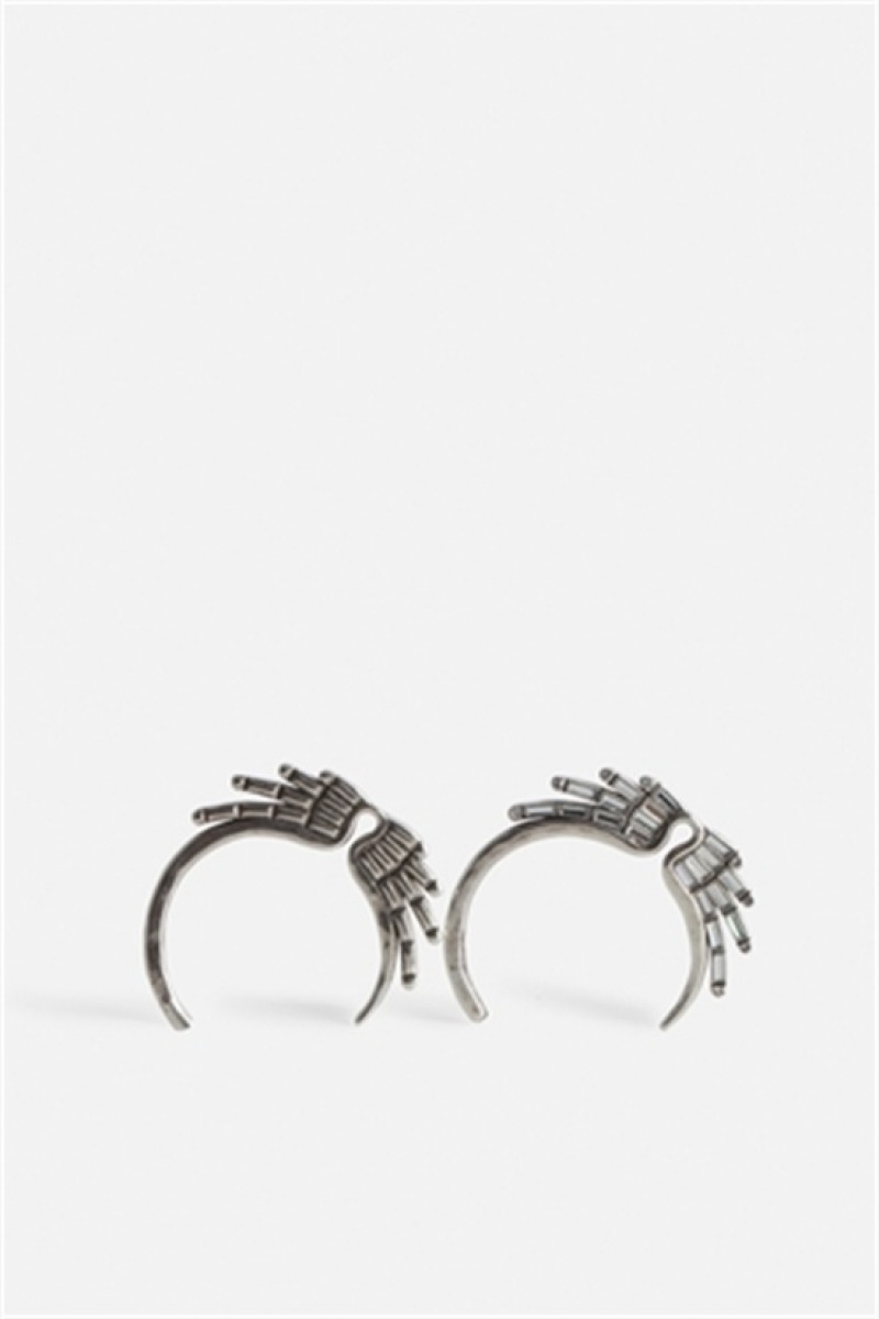 Zadig And Voltaire Rock Star Hoop Earring Antic Silver | ZV-255860