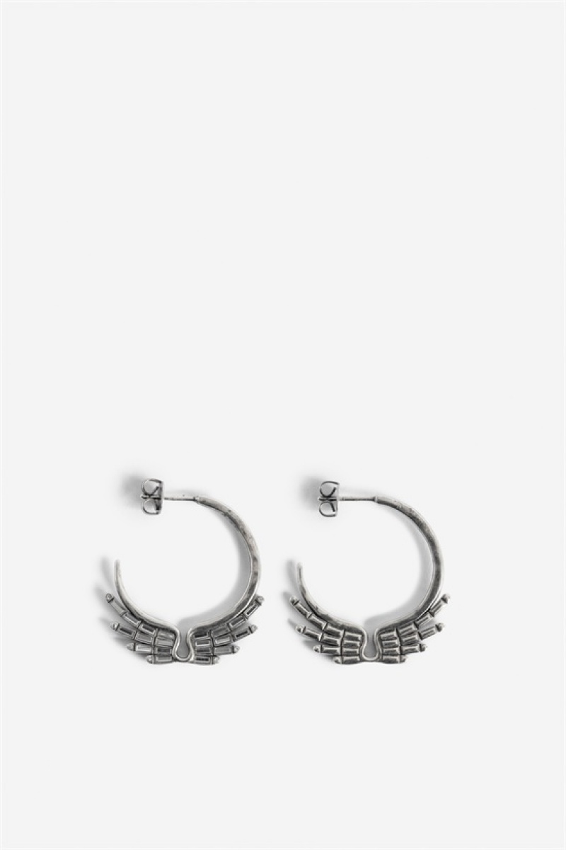 Zadig And Voltaire Rock Star Hoop Earring Antic Silver | ZV-255860