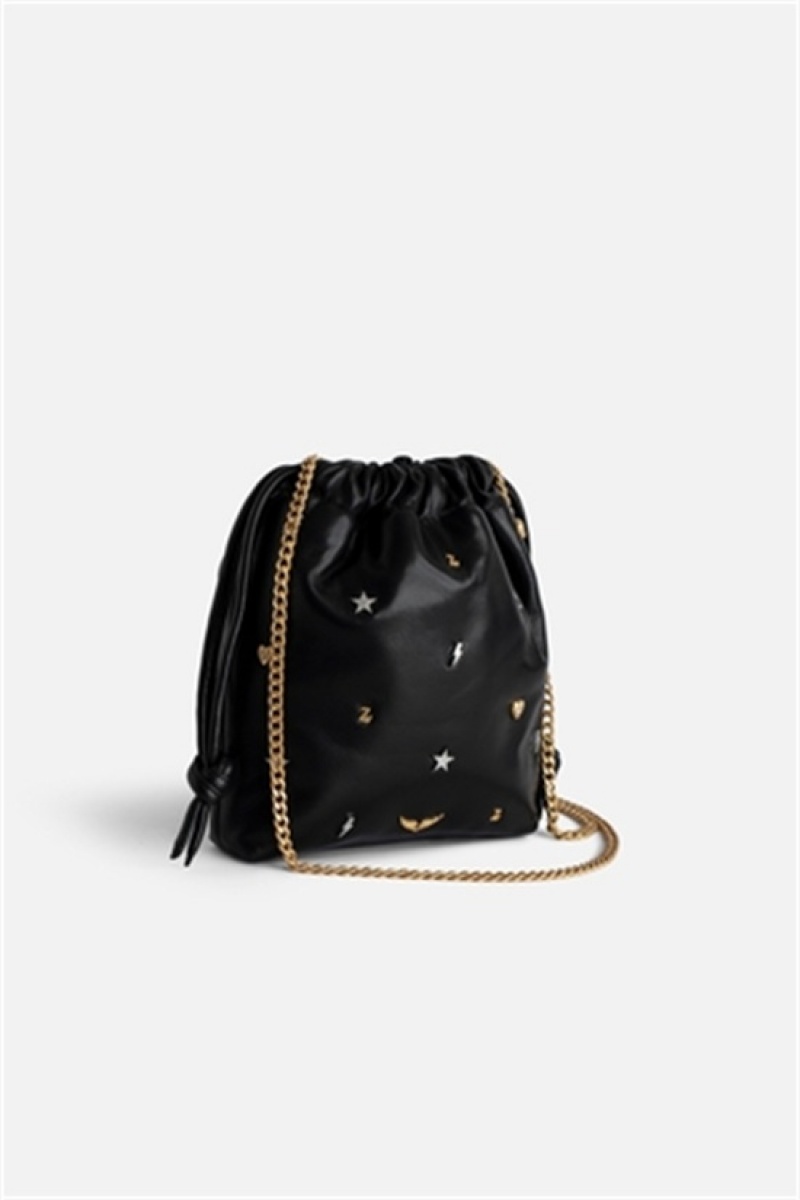 Zadig And Voltaire Rock To Go Lucky Charms Bag Black | ZV-256077