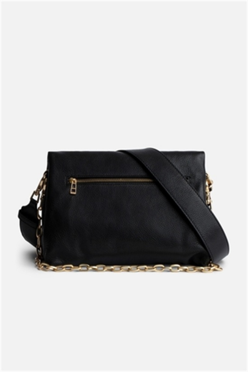 Zadig And Voltaire Rocky Bag Black Gold | ZV-256043