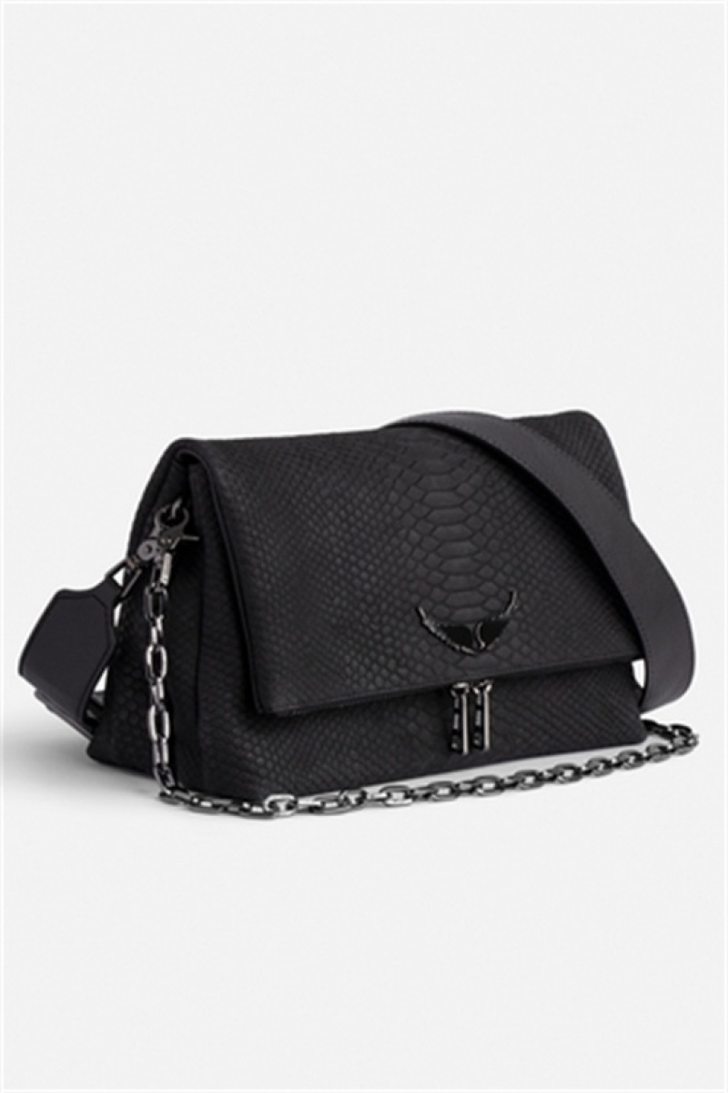 Zadig And Voltaire Rocky Soft Savage Bag Black | ZV-256041