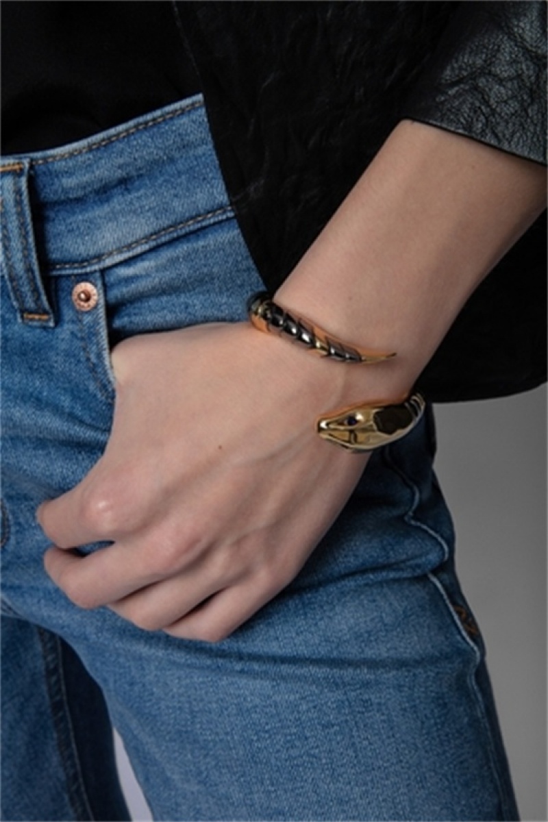 Zadig And Voltaire Snake Bracelet Shiny Gold | ZV-255879