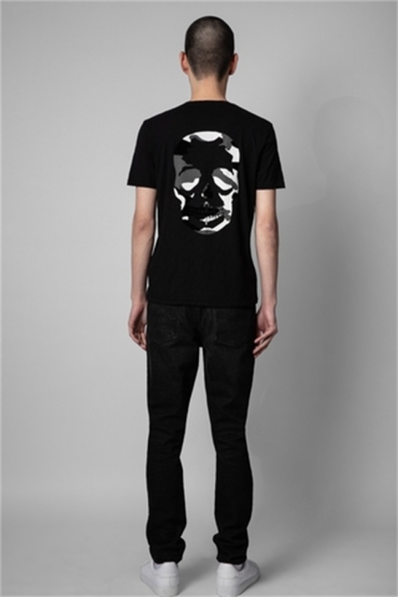 Zadig And Voltaire Stockholm Skull Tee Black | ZV-255716