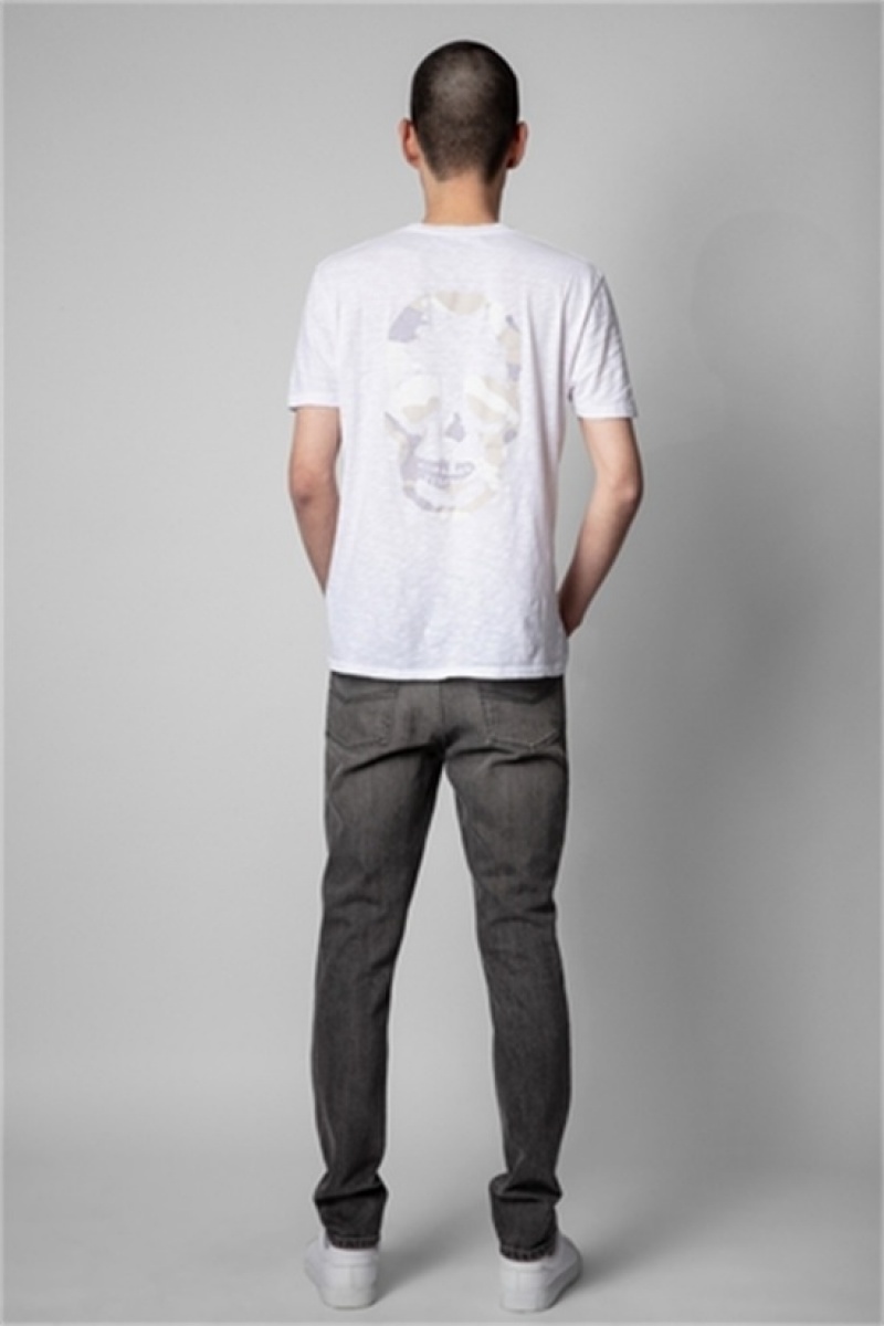 Zadig And Voltaire Stockholm Skull Tee White | ZV-255715