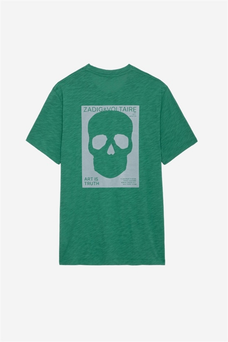 Zadig And Voltaire Stockholm Skull T-shirt Peppermint | ZV-255686