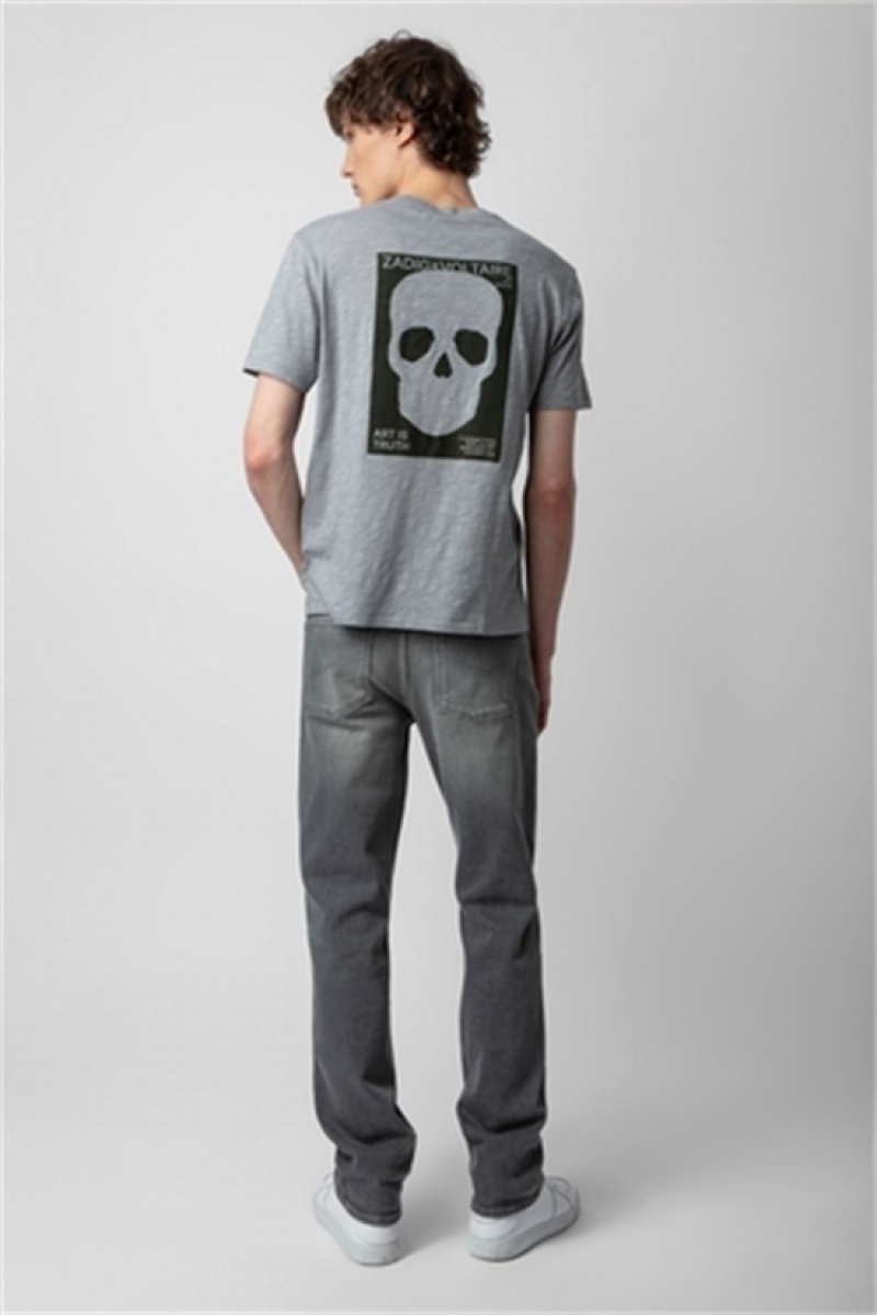 Zadig And Voltaire Stockholm Skull T-shirt Iron | ZV-255685