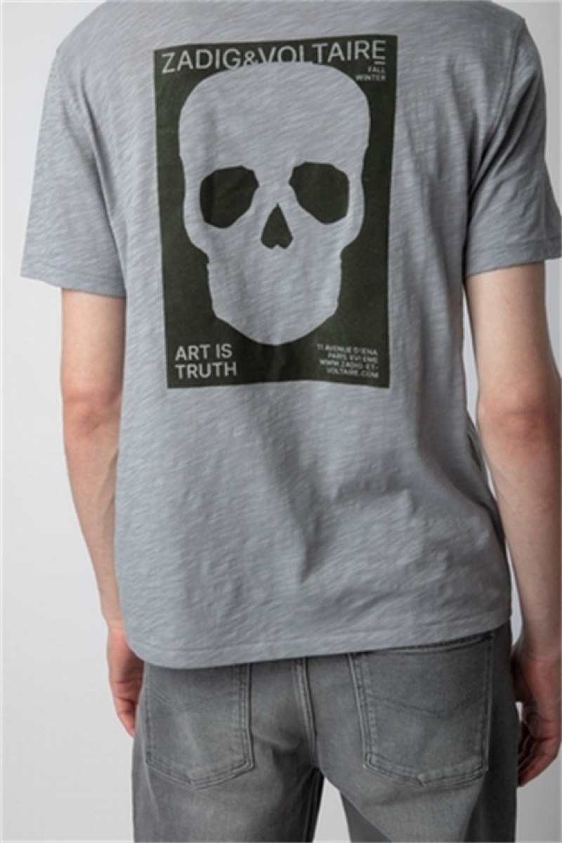 Zadig And Voltaire Stockholm Skull T-shirt Iron | ZV-255685