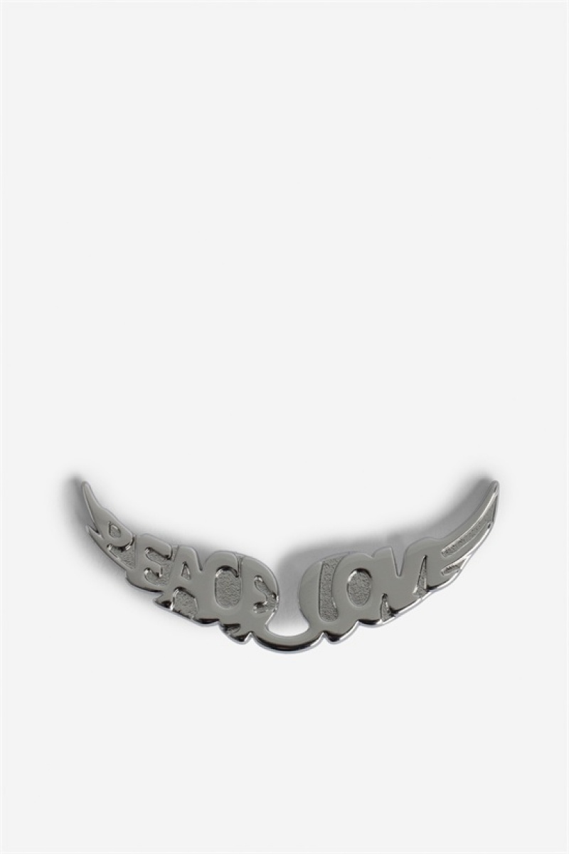 Zadig And Voltaire Swing Your Wings Charms Peace Shiny Silver | ZV-256145