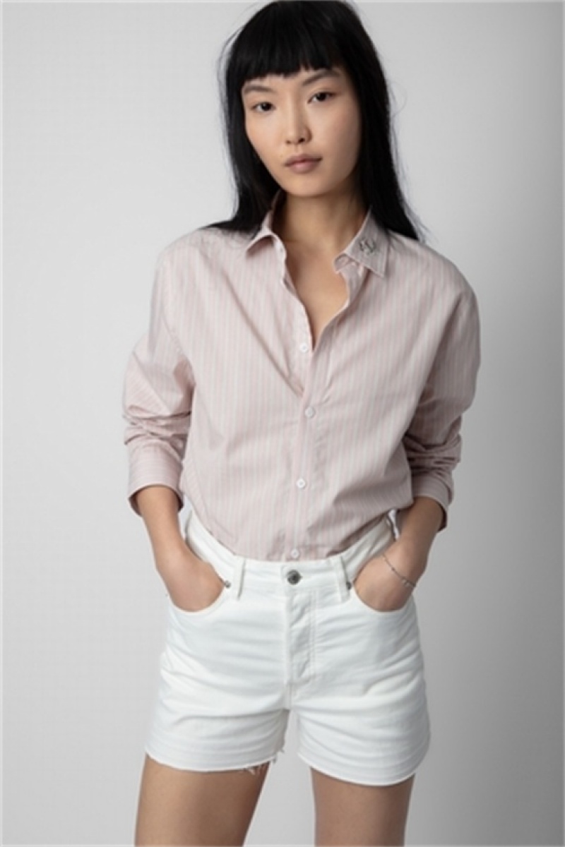 Zadig And Voltaire Sydna Stripped Shirt Primerose | ZV-256315