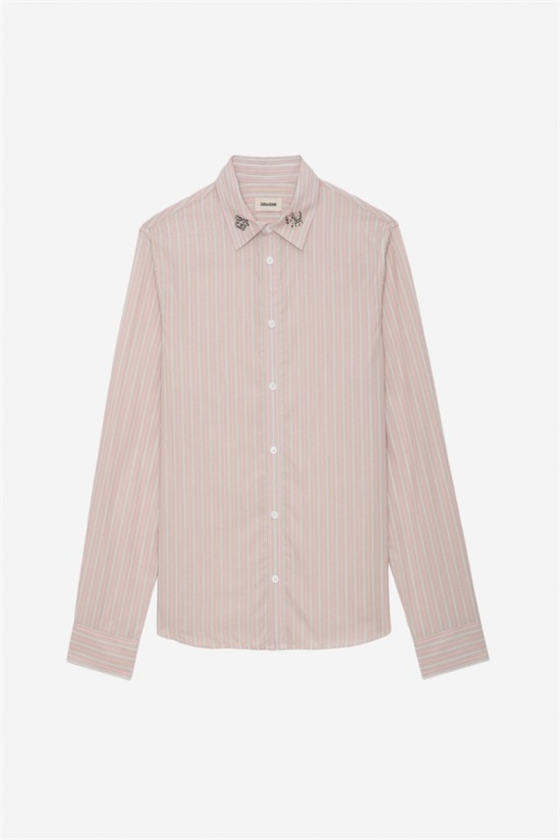 Zadig And Voltaire Sydna Stripped Shirt Primerose | ZV-256315