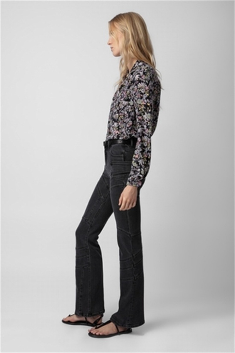 Zadig And Voltaire Tchin Silk Shirt Black | ZV-256331