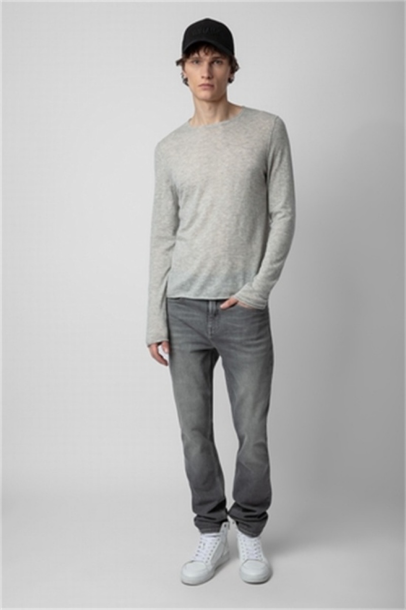 Zadig And Voltaire Teiss Cashmere Sweater Light Grey | ZV-255770