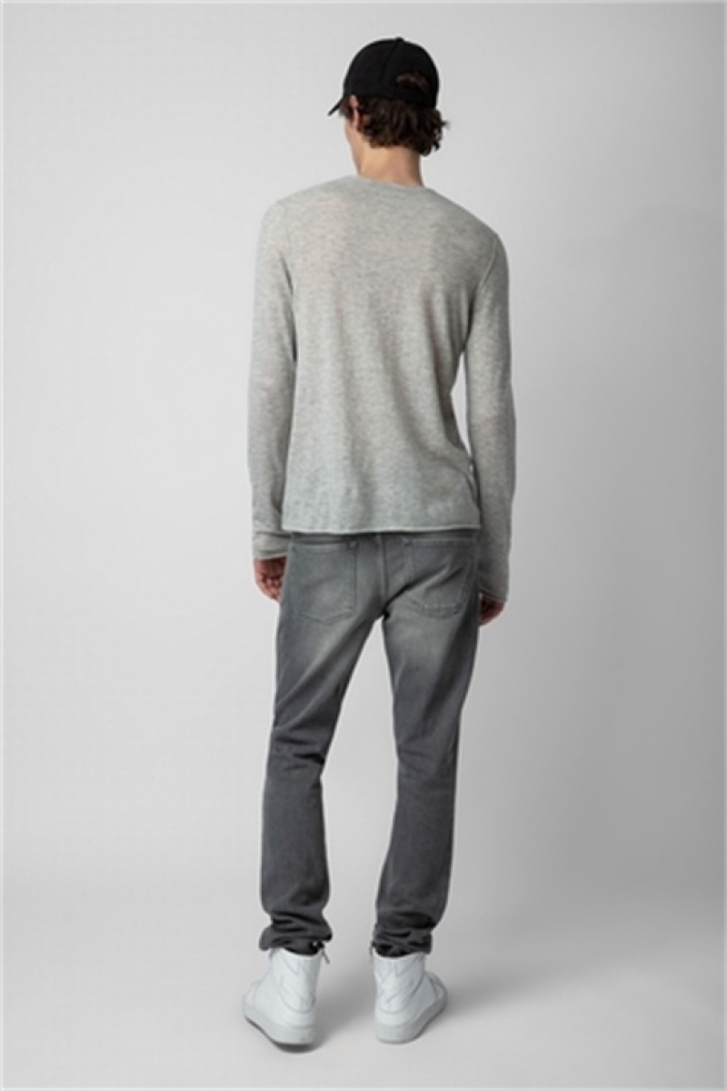 Zadig And Voltaire Teiss Cashmere Sweater Light Grey | ZV-255770