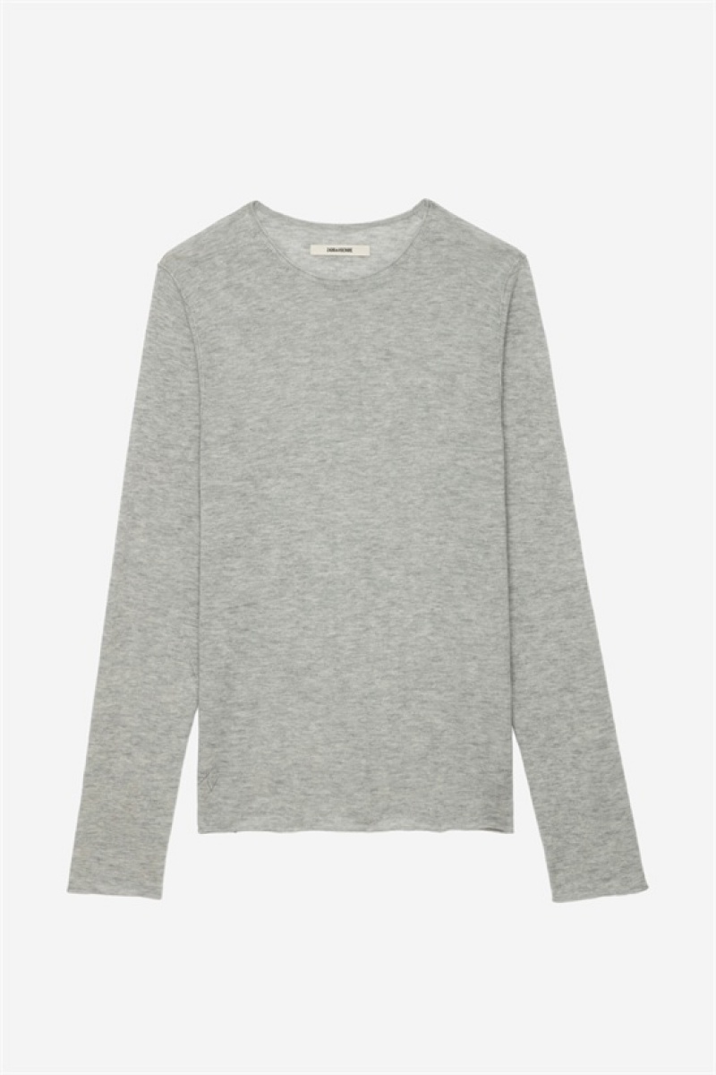 Zadig And Voltaire Teiss Cashmere Sweater Light Grey | ZV-255770