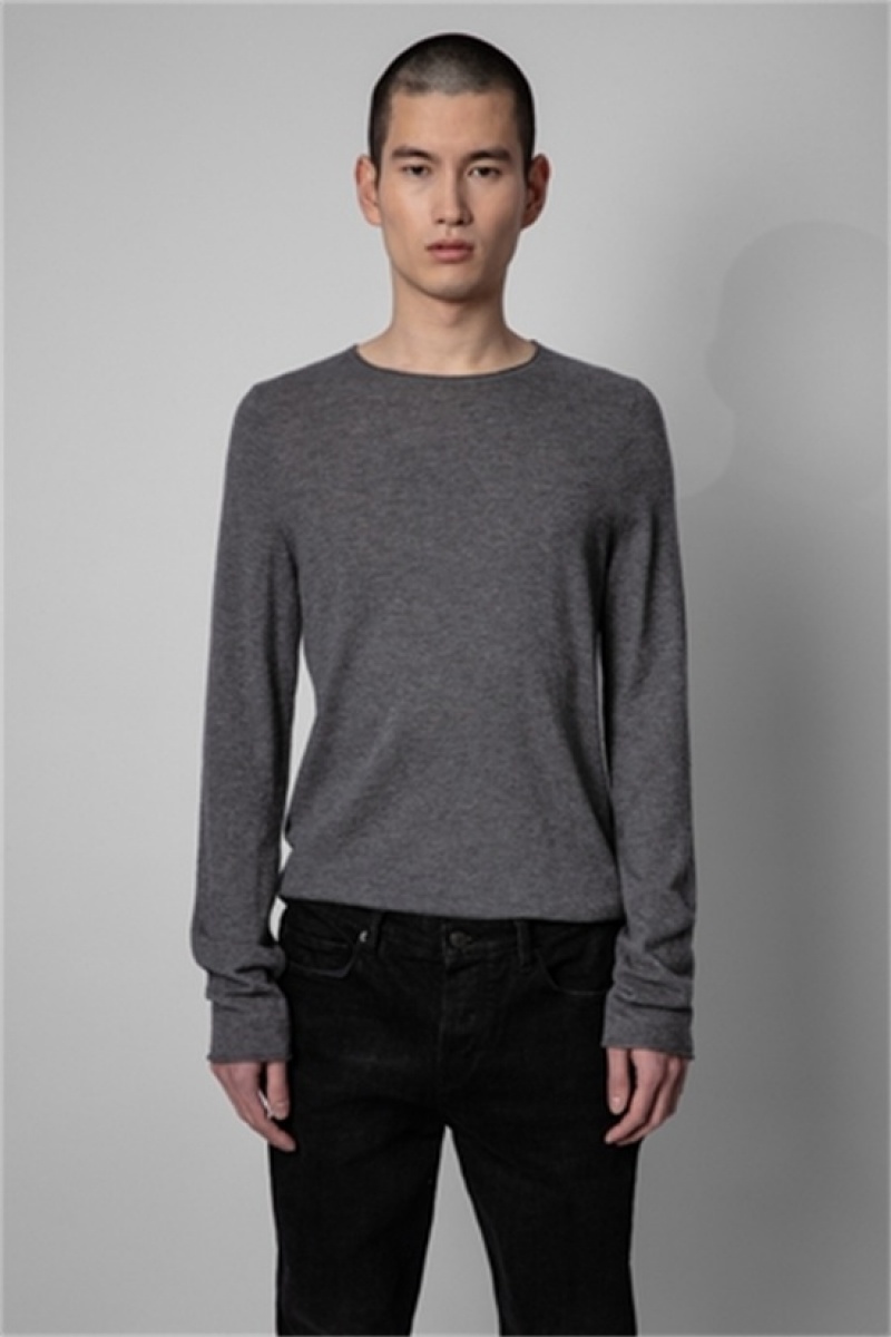 Zadig And Voltaire Teiss Cashmere Sweater Grey Melange | ZV-255767