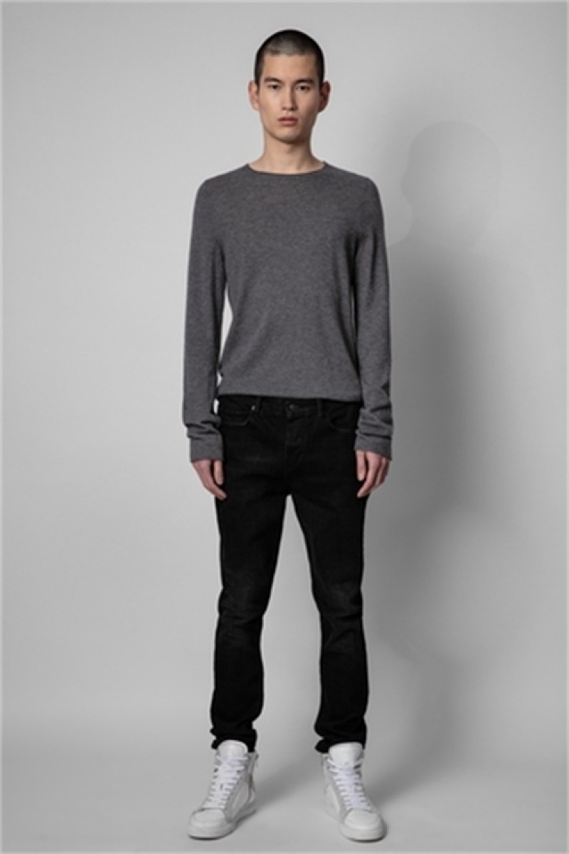 Zadig And Voltaire Teiss Cashmere Sweater Grey Melange | ZV-255767