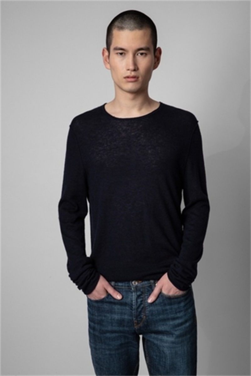 Zadig And Voltaire Teiss Cashmere Sweater Dark Blue | ZV-255766