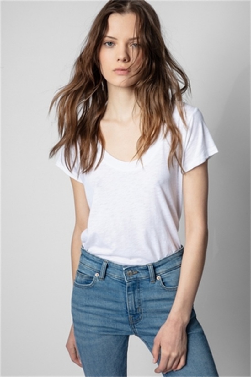 Zadig And Voltaire Tiny Slub T-shirt White | ZV-256273