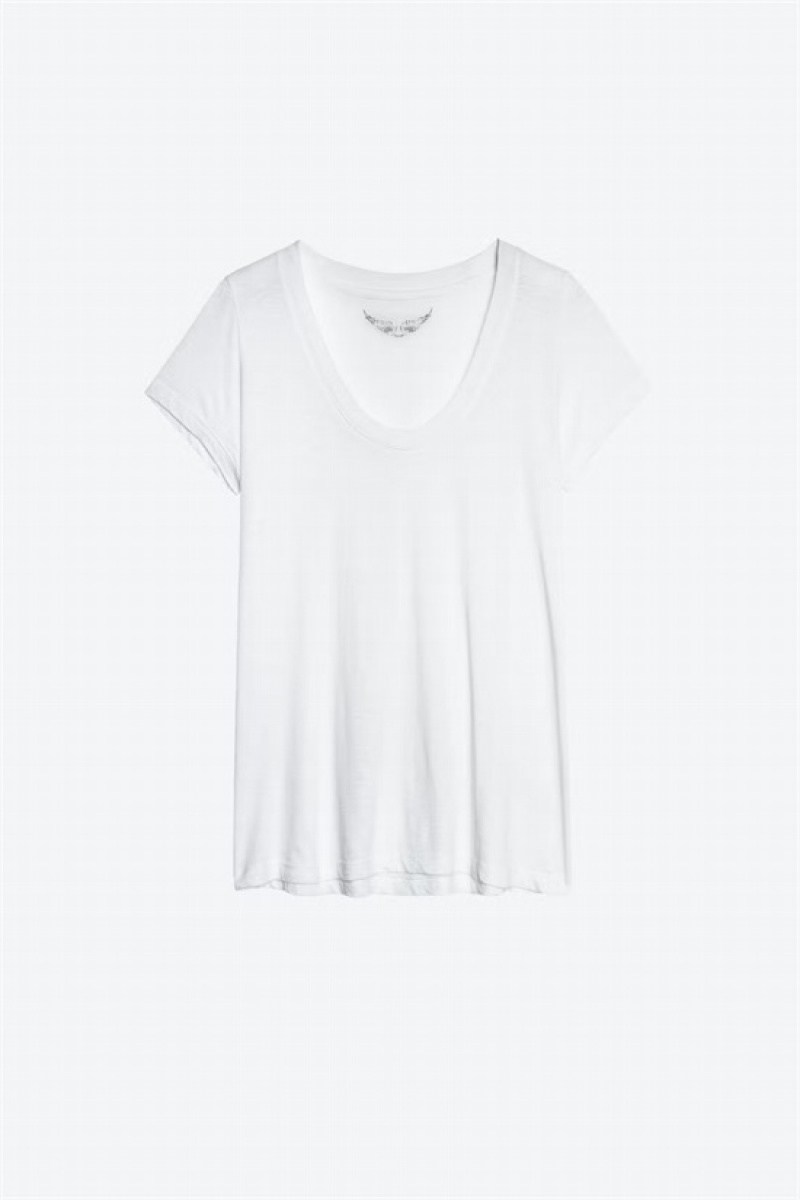 Zadig And Voltaire Tiny Slub T-shirt White | ZV-256273