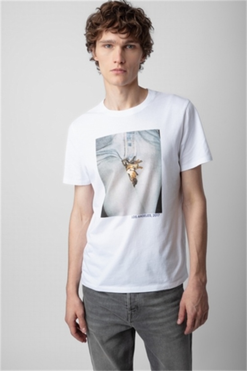 Zadig And Voltaire Tommy Photoprint T-shirt White | ZV-255713