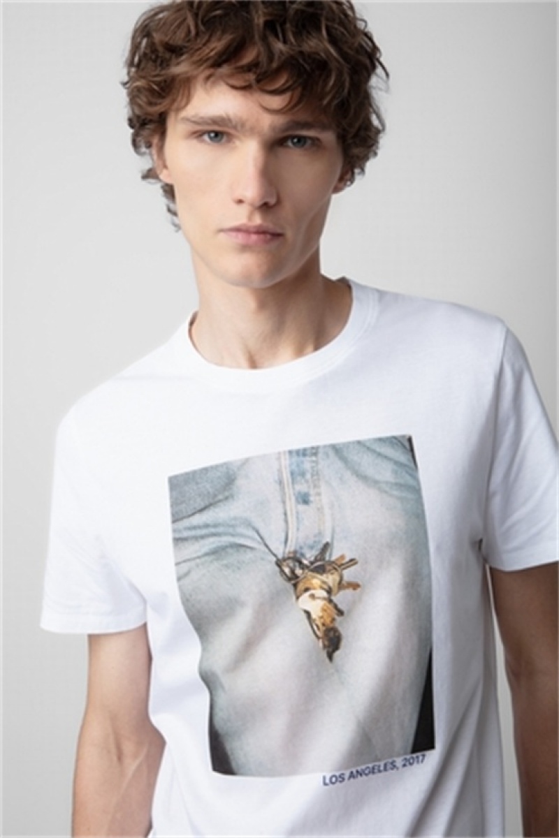 Zadig And Voltaire Tommy Photoprint T-shirt White | ZV-255713