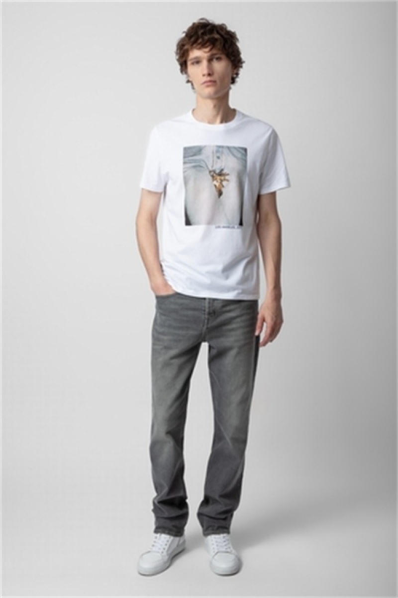 Zadig And Voltaire Tommy Photoprint T-shirt White | ZV-255713