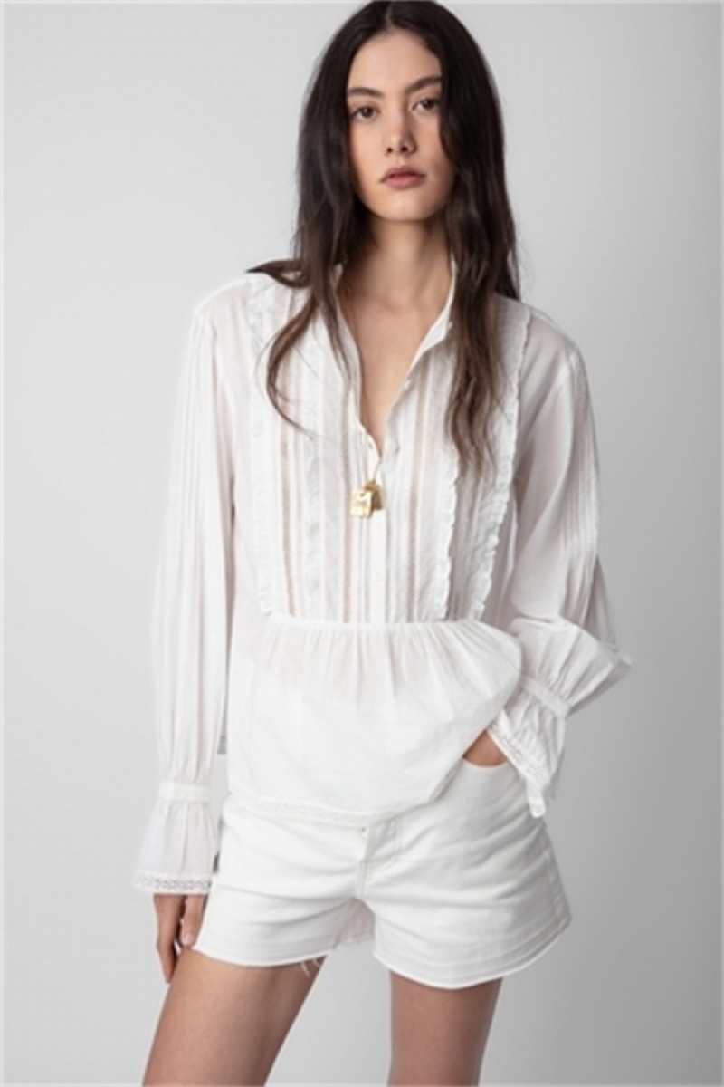 Zadig And Voltaire Tricia Shirt White | ZV-256317