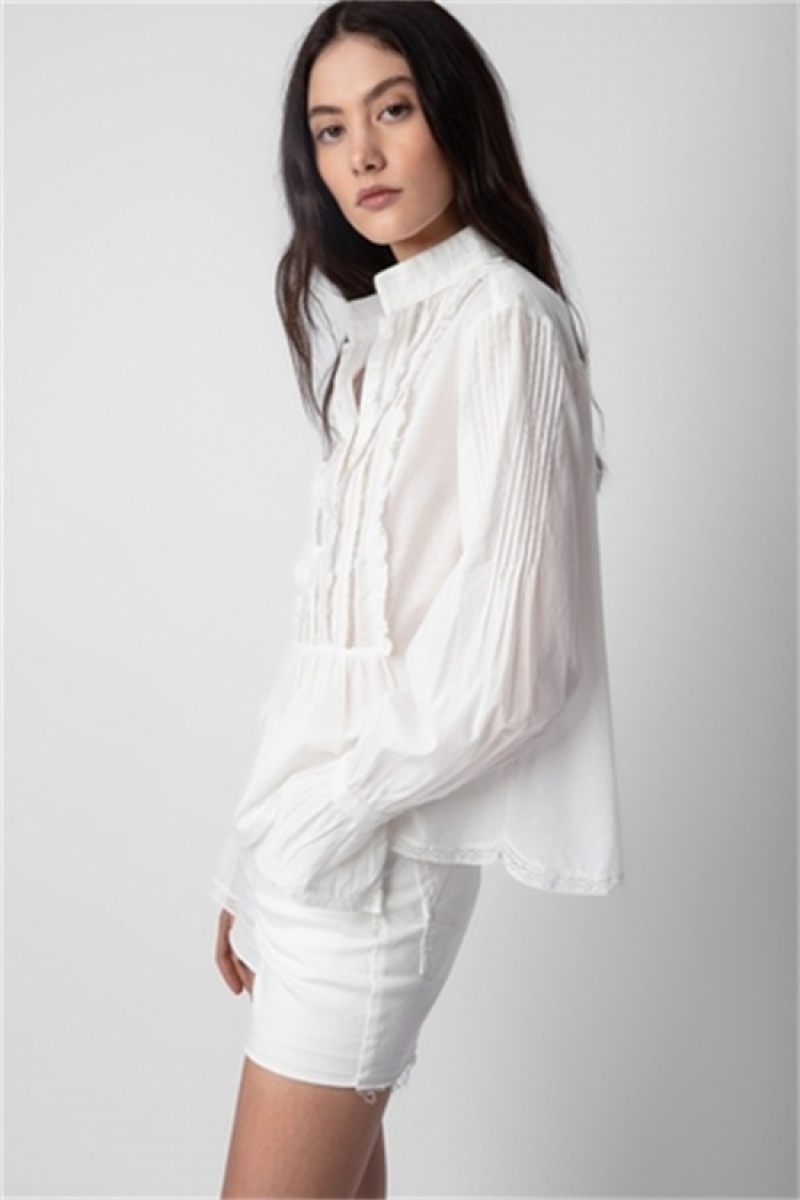 Zadig And Voltaire Tricia Shirt White | ZV-256317