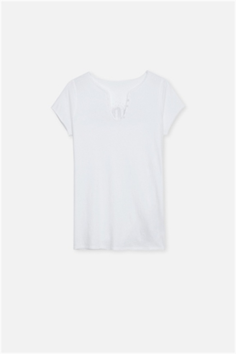 Zadig And Voltaire Tunisien Amour T-shirt White | ZV-256270